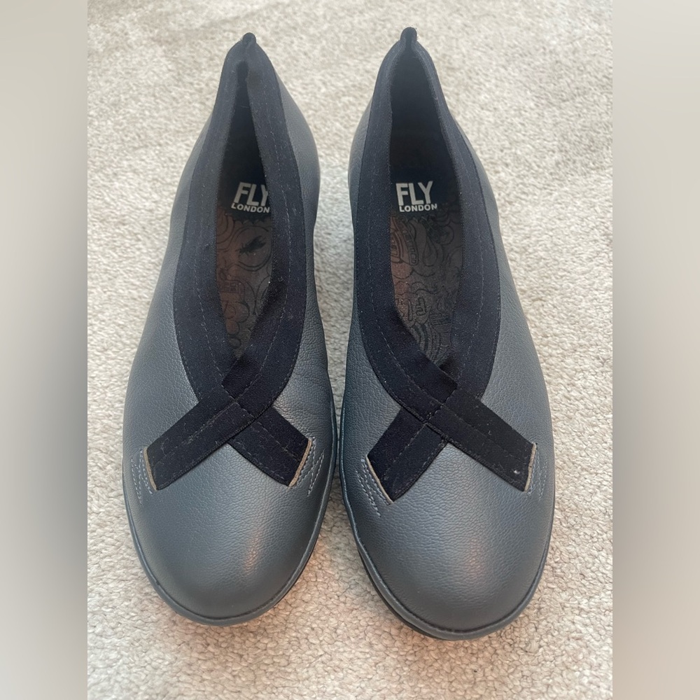 FLY London Women's Black and Gray Shoes SIZE 40/9